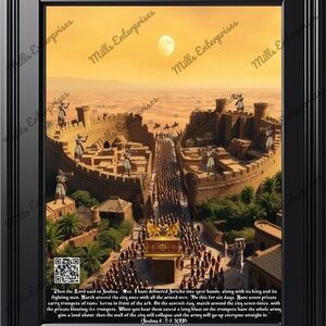 Vivid artistic depiction of the historic Conquest of Jericho, Christian Art!